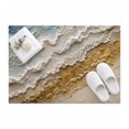 Frothy White Foam Area Rug 2'x3', Coastal Abstract Sculpted Wave Crest ...