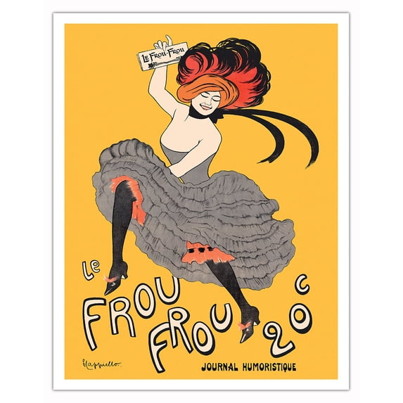Frou Frou Humorous Journal (Le Frou Frou Journal Humoristique) - Vintage French Advertising Poster by Leonetto Cappiello c.1899 - Fine Art Matte Paper Print (Unframed) 11x14in