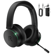 Froura 2.4GHz Wireless Gaming Headset for Xbox Series X|S, Xbox One, PS5/PS4, Mac, Switch, Bluetooth 5.3 Gaming Headphones with Detachable Noise Canceling Mic, 45H Battery, 50mm Drivers - Black