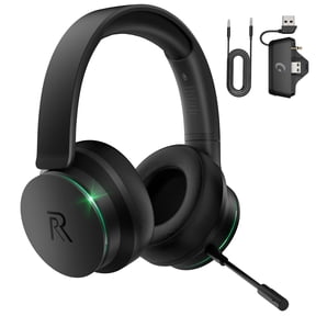 FONHAID 2.4GHz Wireless Gaming Headset for Xbox Series X|S, Xbox One, PS5/PS4, Mac, Switch, Bluetooth 5.3 Gaming Headphones with Detachable Noise Canceling Mic, 45H Battery, 50mm Drivers - Black