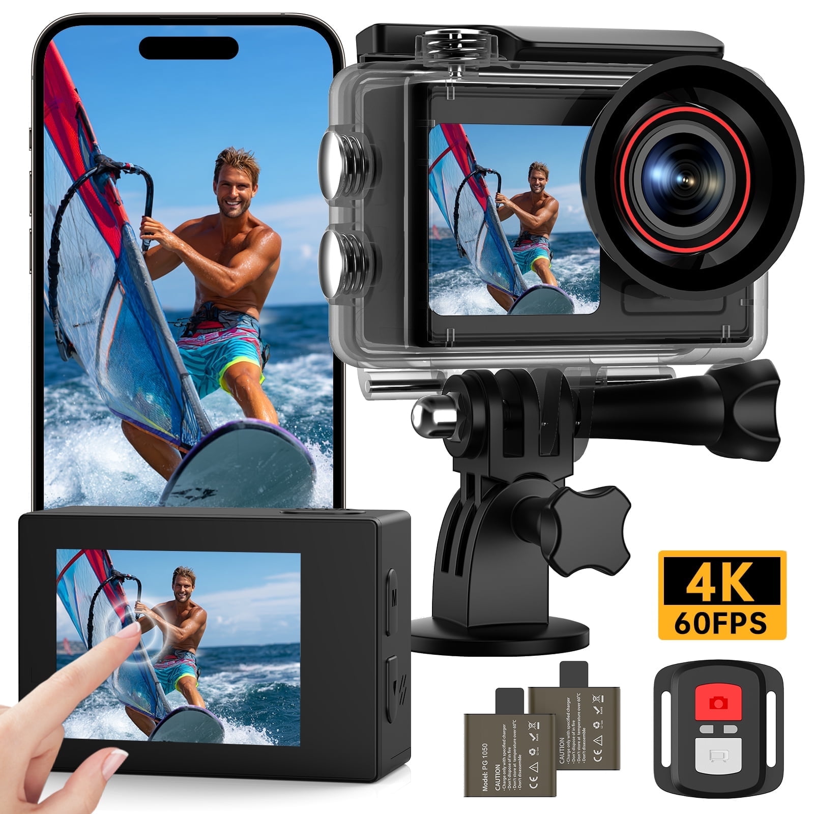 30▢ULTRAMANtheAnimation IY0813-3 Froura Action Camera 4K 60FPS, 30MP, 132FT Waterproof, Dual