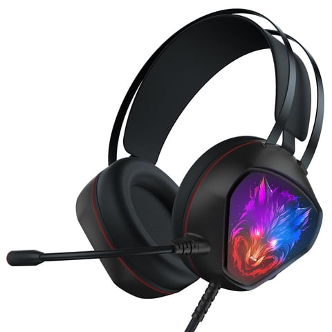 Froura Gaming Headset for Xbox Series X/S, Xbox One, PC, PS5, PS4, Switch, PS5 Headset with Mic, Wired Over-Ear Gaming Headphones with LED Light&Bass Surround,Black
