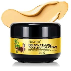 Frovetani Golden Tan Accelerator Cream, Tanning Gel with 100% Natural Carrot Oil, Fast Absorbing, 3.5 oz