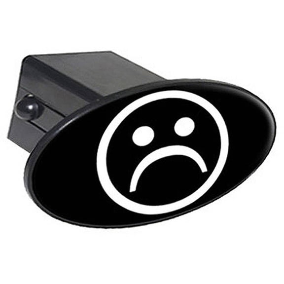 Frown, Unhappy Person 2" Oval Tow Trailer Hitch Cover Plug Insert