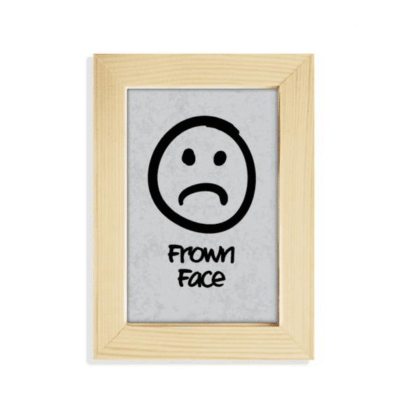 Frown White Cute Chat Happy Pattern Desktop Display Photo Frame Picture Art Painting 5x7 inch