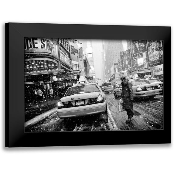 Froyda, Martin 14x11 Black Modern Framed Museum Art Print Titled - New York In Blizzard