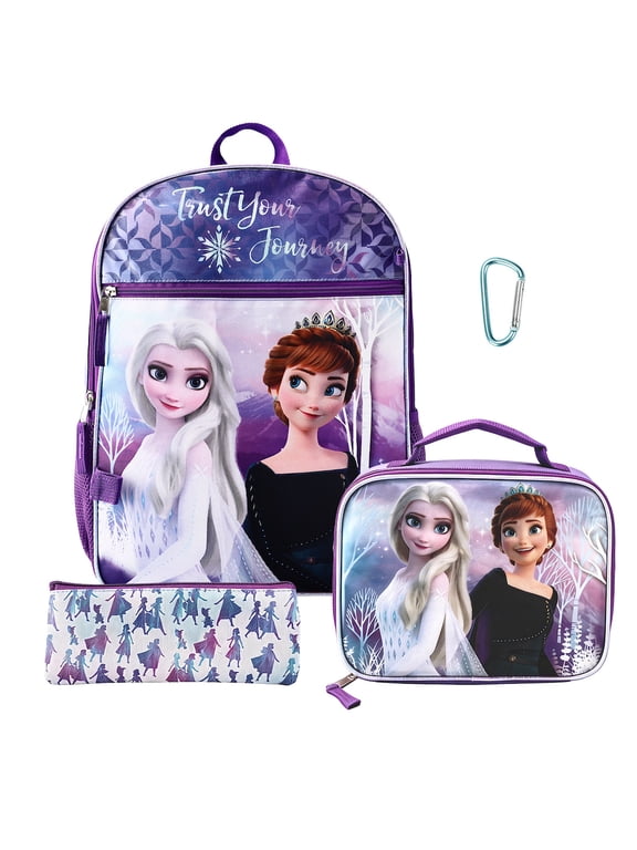 Frozen 16-Inch Backpack with Lunch Box, 4-Piece School Set