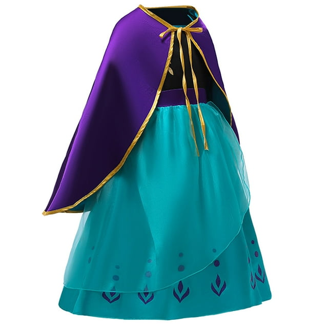 Frozen 2 Anna Costume for Girls, Princess Dress up with Accessories Costume Classic Dress and
