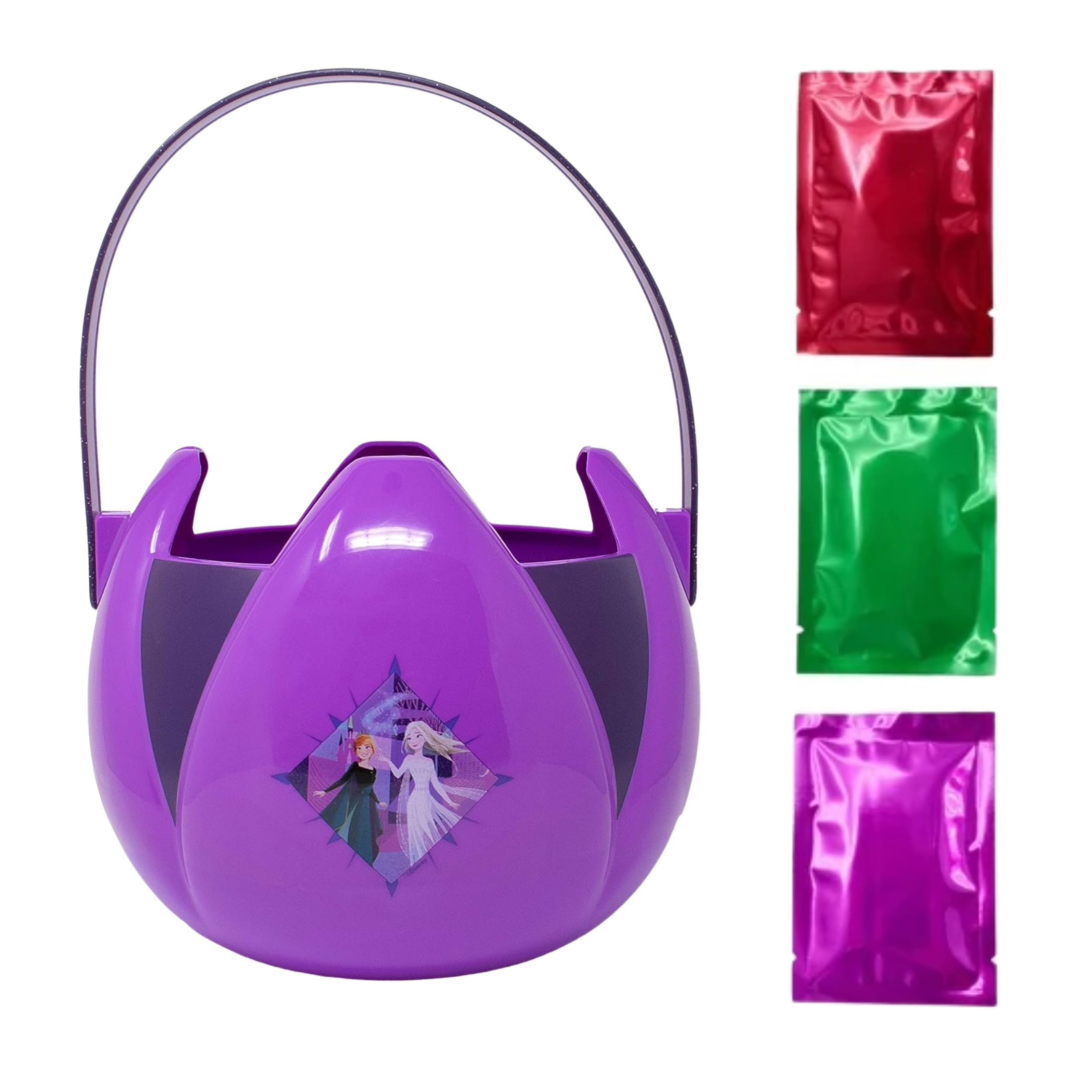 Frozen 2 Anna Elsa Character Bucket with Handle Trick or Treat Basket Reusable Goodies Bag for Halloween Christmas Holiday Birthday Gifts and Party Favor 1 Count w Bonus Snoep in Beperkte Oplage