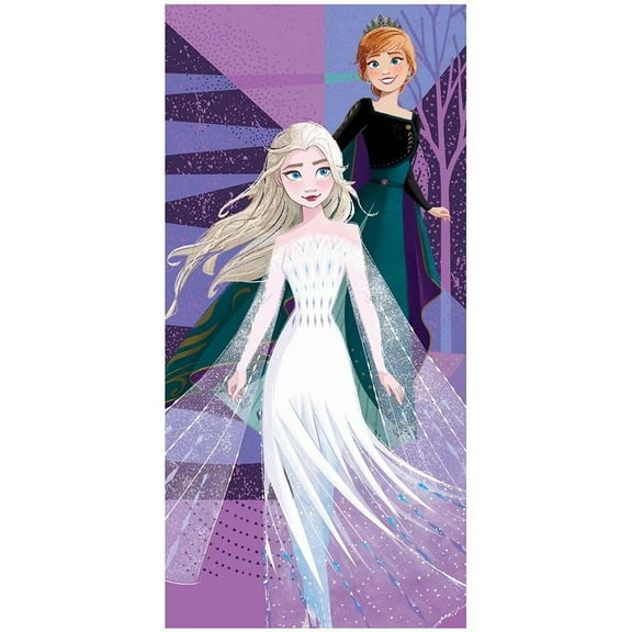 Frozen 2 Anna Elsa Cotton Beach Towel for Kids - 28"x58"
