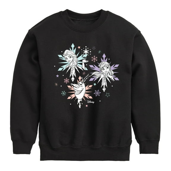 Frozen 2 - Anna Elsa Olaf Snow - Toddler And Youth Crewneck Fleece Sweatshirt
