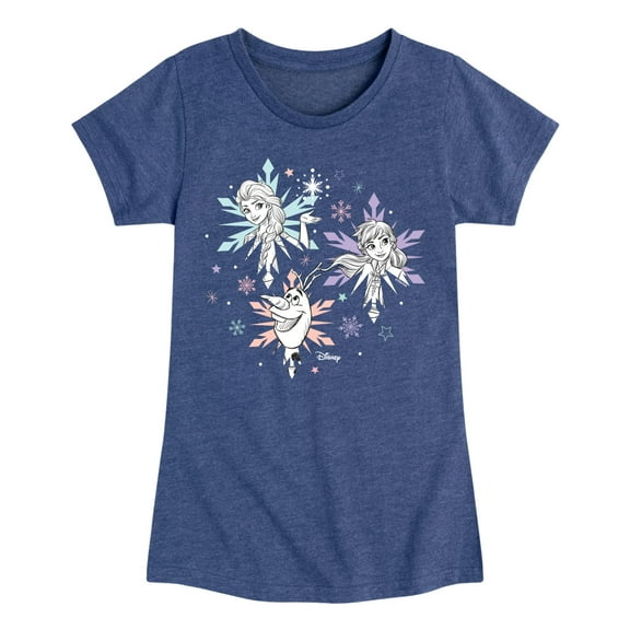 Frozen 2 - Anna Elsa Olaf Snow - Toddler And Youth Girls Short Sleeve Graphic T-Shirt
