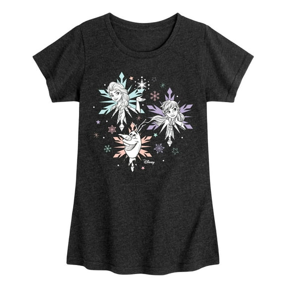 Frozen 2 - Anna Elsa Olaf Snow - Toddler And Youth Girls Short Sleeve Graphic T-Shirt