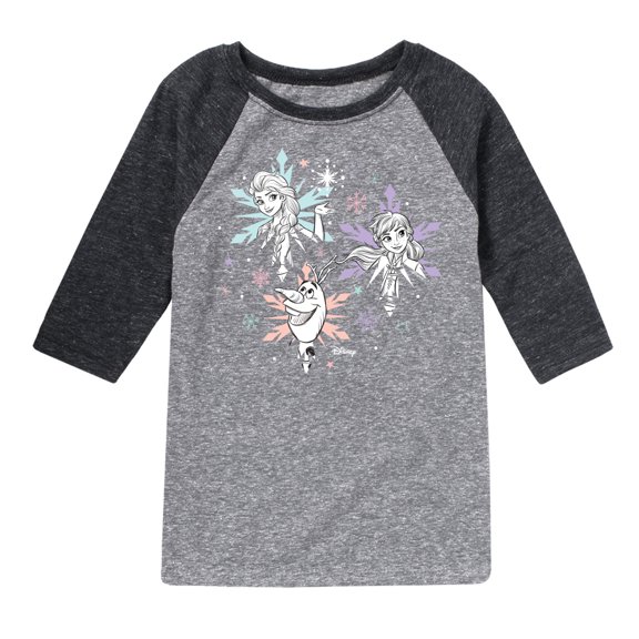 Frozen 2 - Anna Elsa Olaf Snow - Toddler And Youth Raglan Graphic T-Shirt