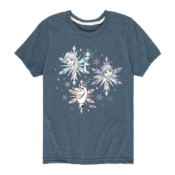 Frozen 2 - Anna Elsa Olaf Snow - Toddler And Youth Short Sleeve Graphic T-Shirt