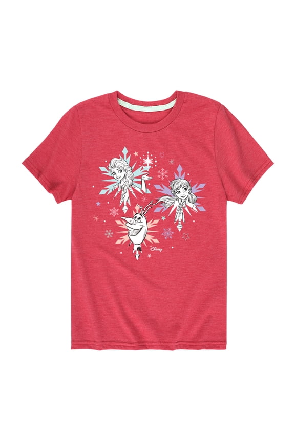 - Anna Elsa Olaf Snow - Toddler And Youth Short Sleeve Graphic T-Shirt