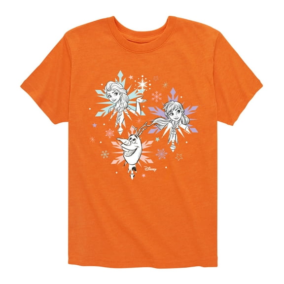 Frozen 2 - Anna Elsa Olaf Snow - Toddler And Youth Short Sleeve Graphic T-Shirt
