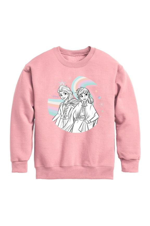 - Anna Elsa Rainbow - Toddler And Youth Crewneck Fleece Sweatshirt
