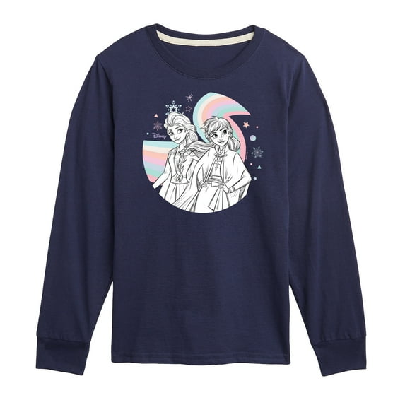 Frozen 2 - Anna Elsa Rainbow - Toddler And Youth Long Sleeve Graphic T-Shirt