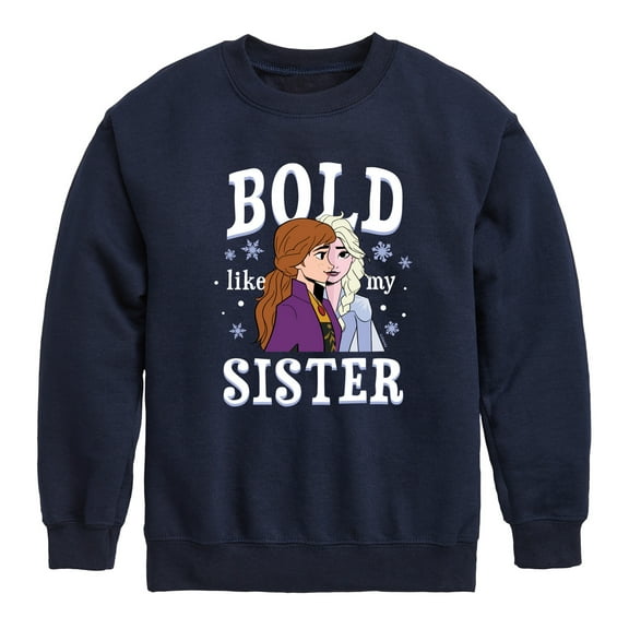 Frozen 2 - Bold Like My Sister - Toddler And Youth Crewneck Fleece Sweatshirt