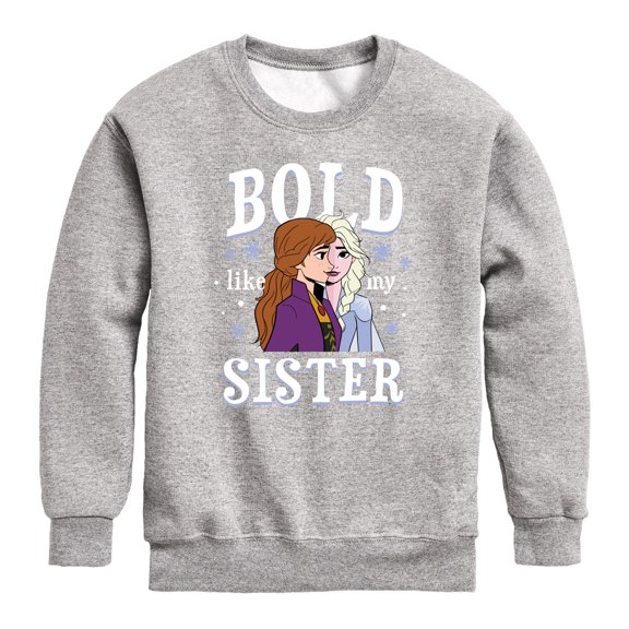 Frozen 2 - Bold Like My Sister - Toddler And Youth Crewneck Fleece Sweatshirt