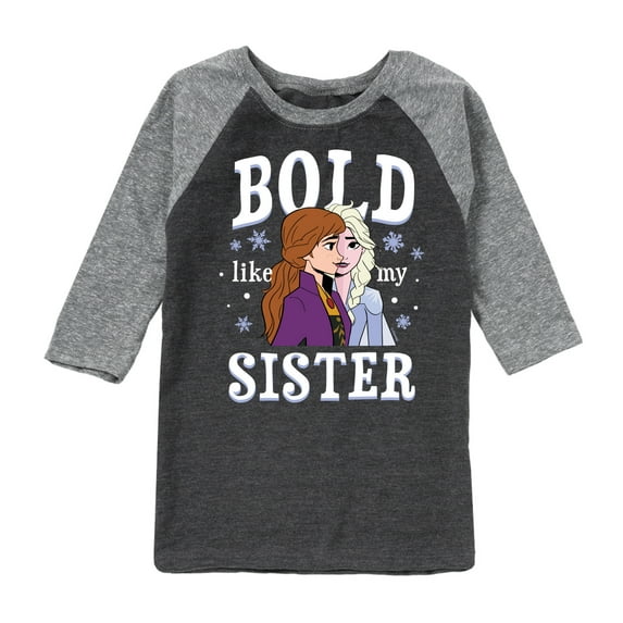 Frozen 2 - Bold Like My Sister - Toddler And Youth Raglan Graphic T-Shirt