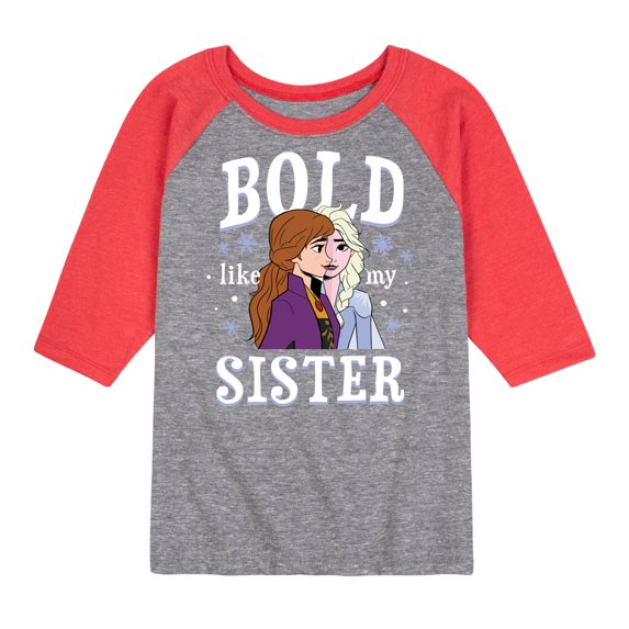 Frozen 2 - Bold Like My Sister - Toddler And Youth Raglan Graphic T-Shirt