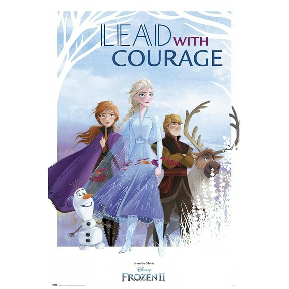 Frozen 2 - Disney Movie Poster (Lead With Courage - Anna & Elsa & Friends)