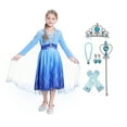 thumbnail image 1 of Girls Role-Play Dress Features Ice Crystal Winged Cape, Sleek Dress Cut with Glittery, Frosty Trim，with Accessories, 1 of 6