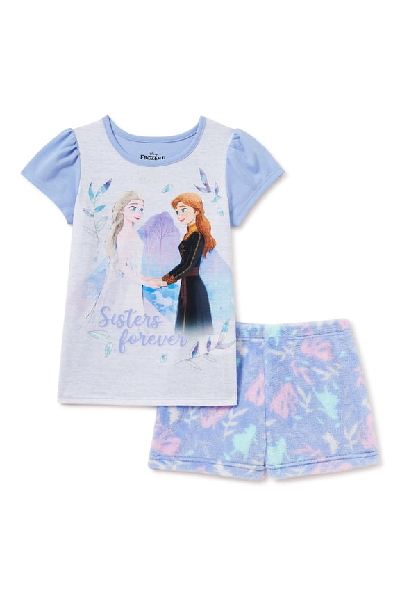 Frozen 2 Elsa & Anna Top and Shorts Pajamas, 2-Piece (8)
