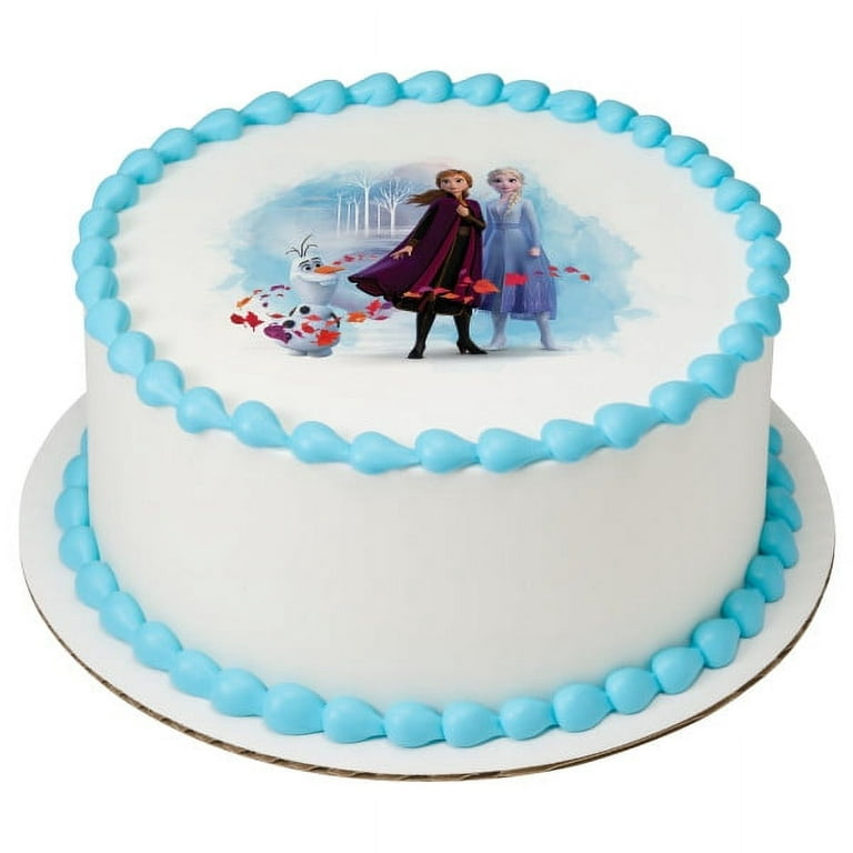 Frozen 2 Elsa, Anna, and Olaf Edible Image Cake Topper Decoration 