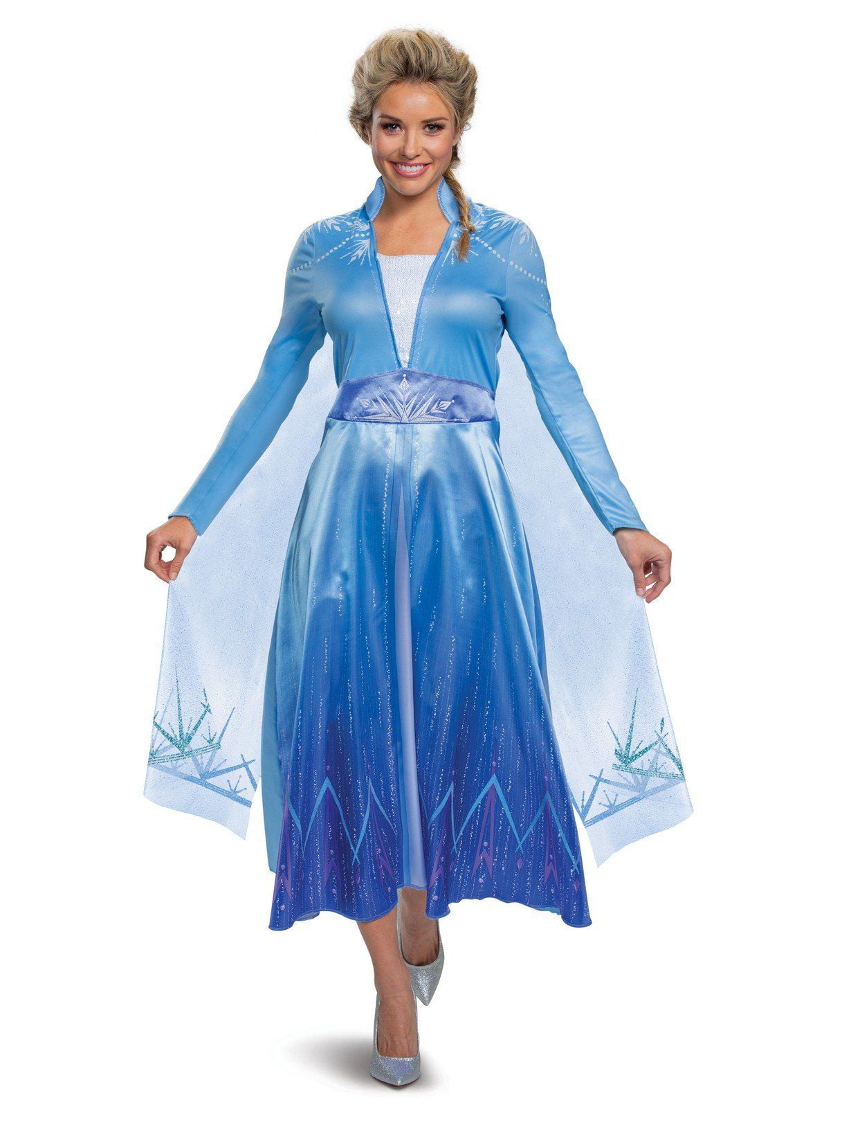 Disguise Elsa Fancy-Dress Costume for Adults with Deluxe Design, Women's, Halloween Disguise Elsa Fancy-Dress Costume for Adults with Deluxe Design, Women's, Halloween