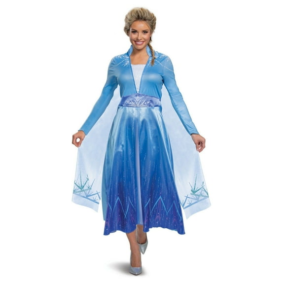 Frozen 2 Elsa Deluxe Women's Halloween Fancy-Dress Costume for Adult, 1X