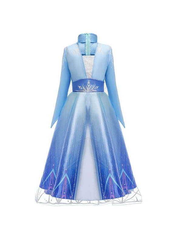 Frozen 2 Elsa Deluxe Princess Dress Costume for Girl Cosplay Christmas Party Dresses