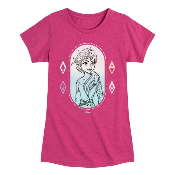Frozen 2 - Elsa Portrait - Toddler And Youth Girls Short Sleeve Graphic T-Shirt