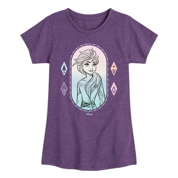 Frozen 2 - Elsa Portrait - Toddler And Youth Girls Short Sleeve Graphic T-Shirt
