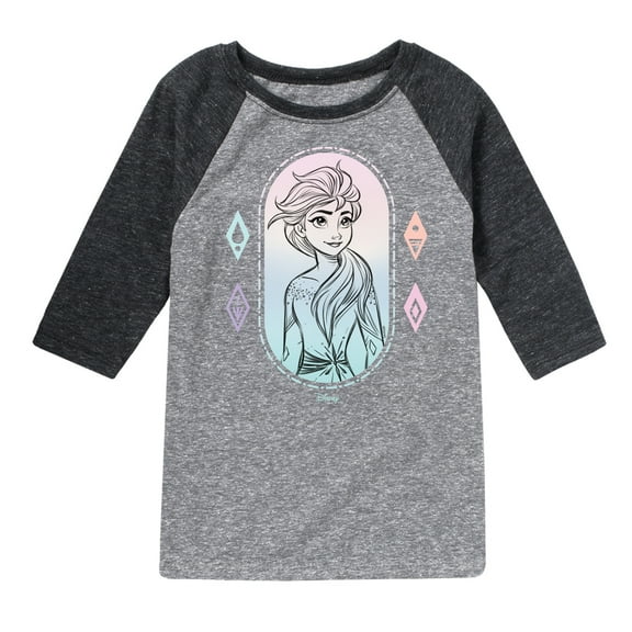 Frozen 2 - Elsa Portrait - Toddler And Youth Raglan Graphic T-Shirt