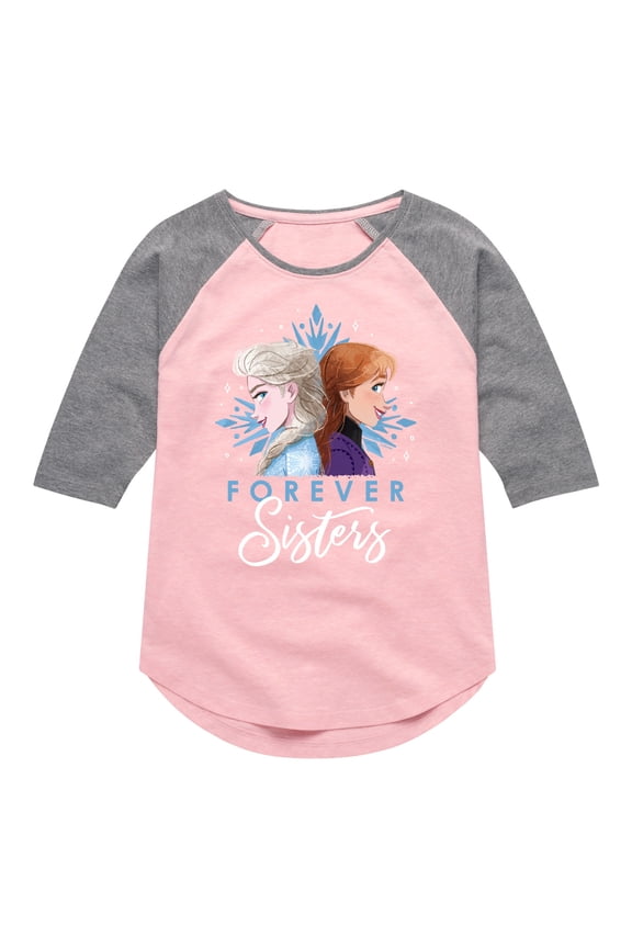 Frozen 2 - Forever Sisters - Toddler And Youth Girls Raglan Graphic T-Shirt