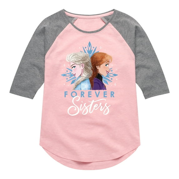 Frozen 2 - Forever Sisters - Toddler And Youth Girls Raglan Graphic T-Shirt