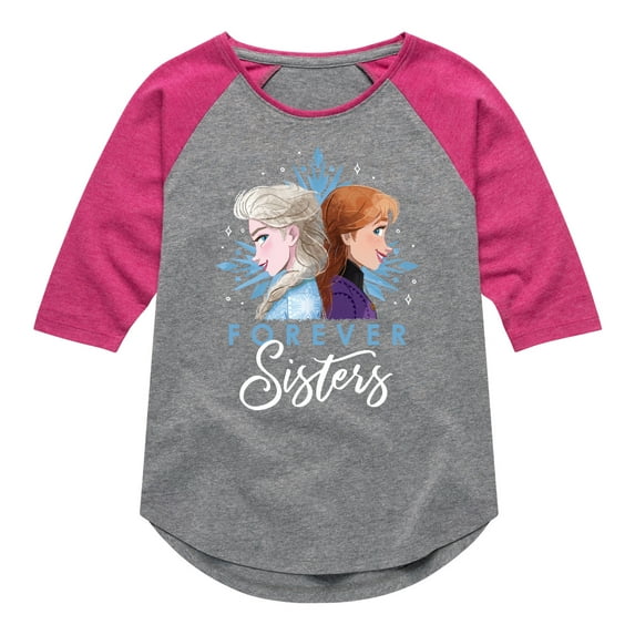 Frozen 2 - Forever Sisters - Toddler And Youth Girls Raglan Graphic T-Shirt
