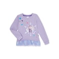 thumbnail image 1 of Frozen 2 Girls Elsa or Anna Sweatshirt with Chiffon Hem, Sizes 4-16, 1 of 3