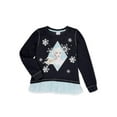 thumbnail image 1 of Frozen 2 Girls Elsa or Anna Sweatshirt with Chiffon Hem, Sizes 4-16, 1 of 3