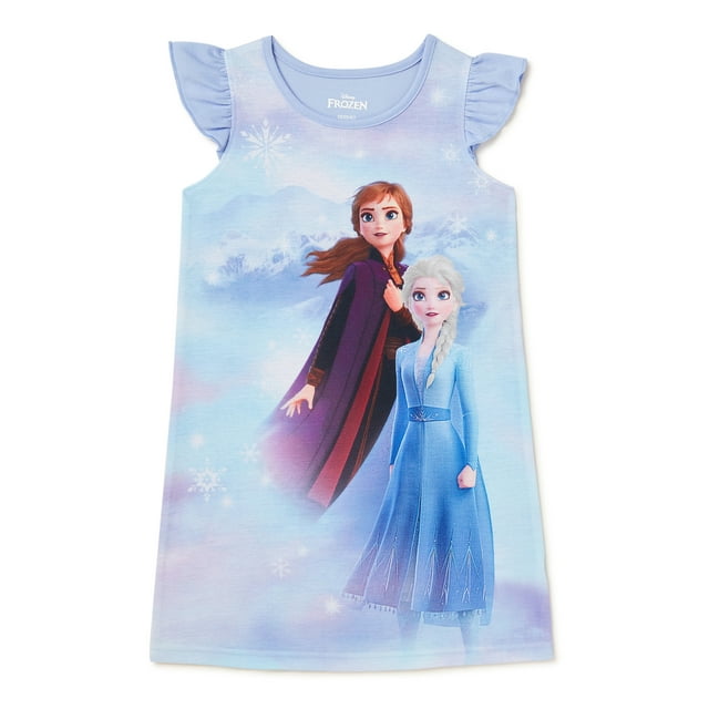 Frozen 2 Girls Exclusive Short Sleeve Pajama Nightgown, Sizes 4-12 ...
