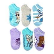 Frozen 2, Girls No-Show Socks, 6-Pack, Sizes S-L