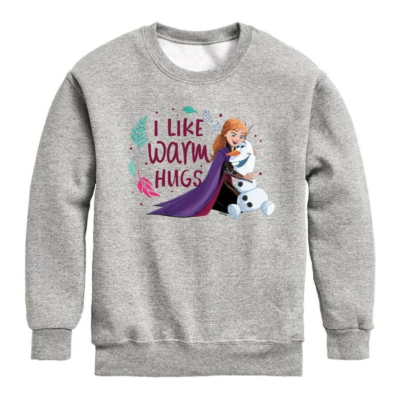 Frozen 2 - I Like Warm Hugs - Toddler And Youth Crewneck Fleece Sweatshirt