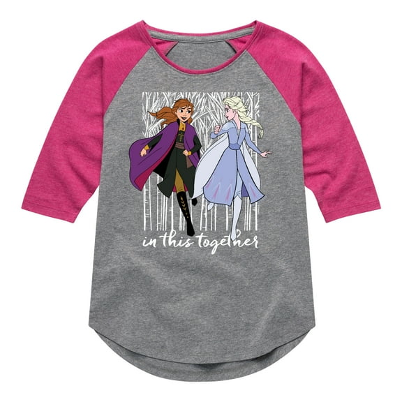 Frozen 2 - In This Together - Toddler And Youth Girls Raglan Graphic T-Shirt