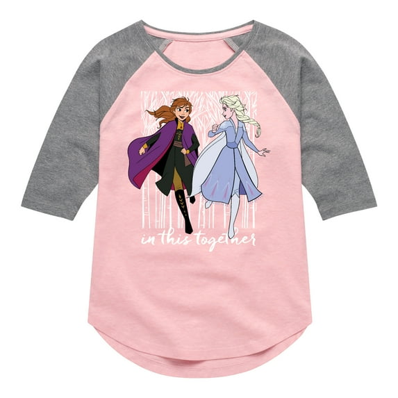Frozen 2 - In This Together - Toddler And Youth Girls Raglan Graphic T-Shirt