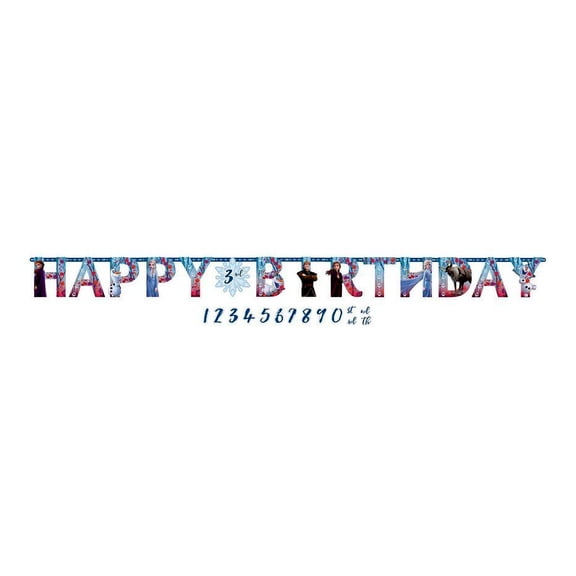 Frozen 2 Jumbo Letter Happy Birthday Banner Kit with Customizeable Numbers