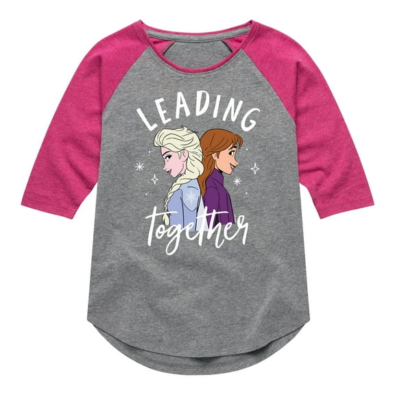 Frozen 2 - Leading Together Art - Toddler And Youth Girls Raglan Graphic T-Shirt