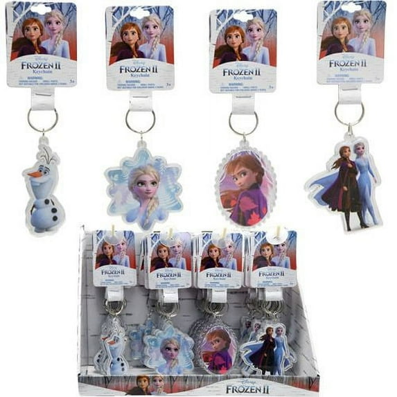 Frozen 2 Lucite Shaped Key Chain with foldover header card 4 asst- 4 PCS
